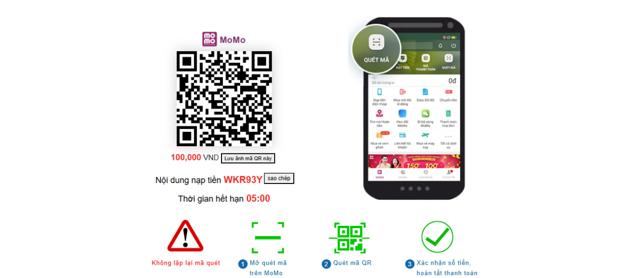 Hướng dẫn cách nạp tiền BJ88 cho Member đã có Account 3 Ví điện tử Momo, Zalo Pay được sử dụng để thực hiện các thao tác nạp tiền